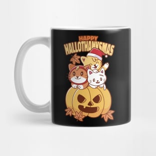 Festive Feline Trio Cheer Mug